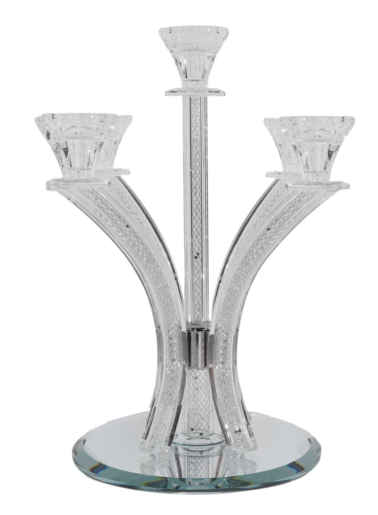 Crystal Candelabra Silver Filling - 5 Branch - LEHADAR