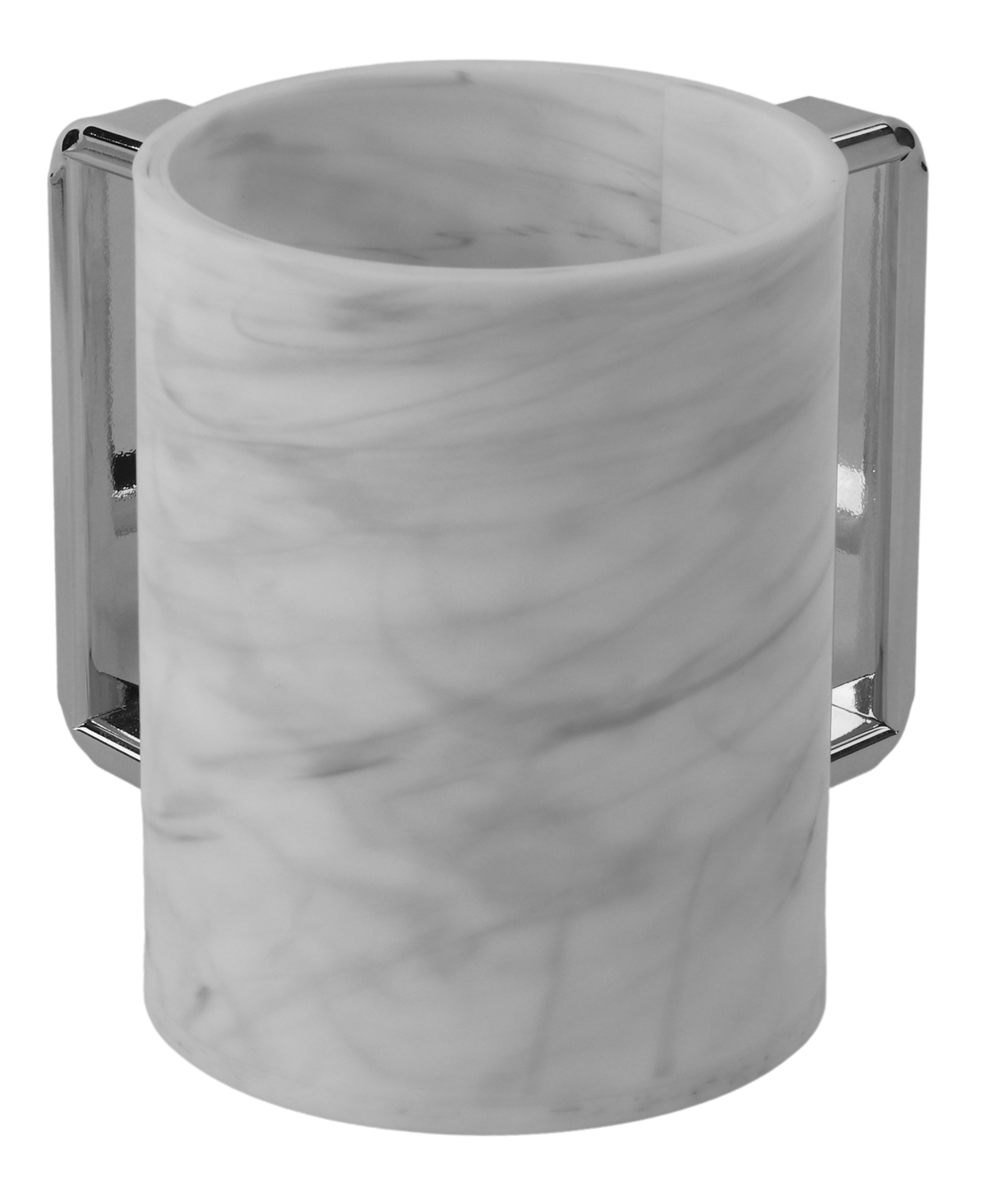 Acrylic Marble Washing Cup with Silver Handles - LEHADAR