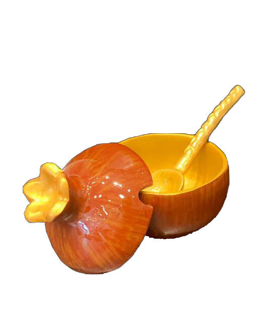 Metal Honey Dish-Pomegranate - LEHADAR