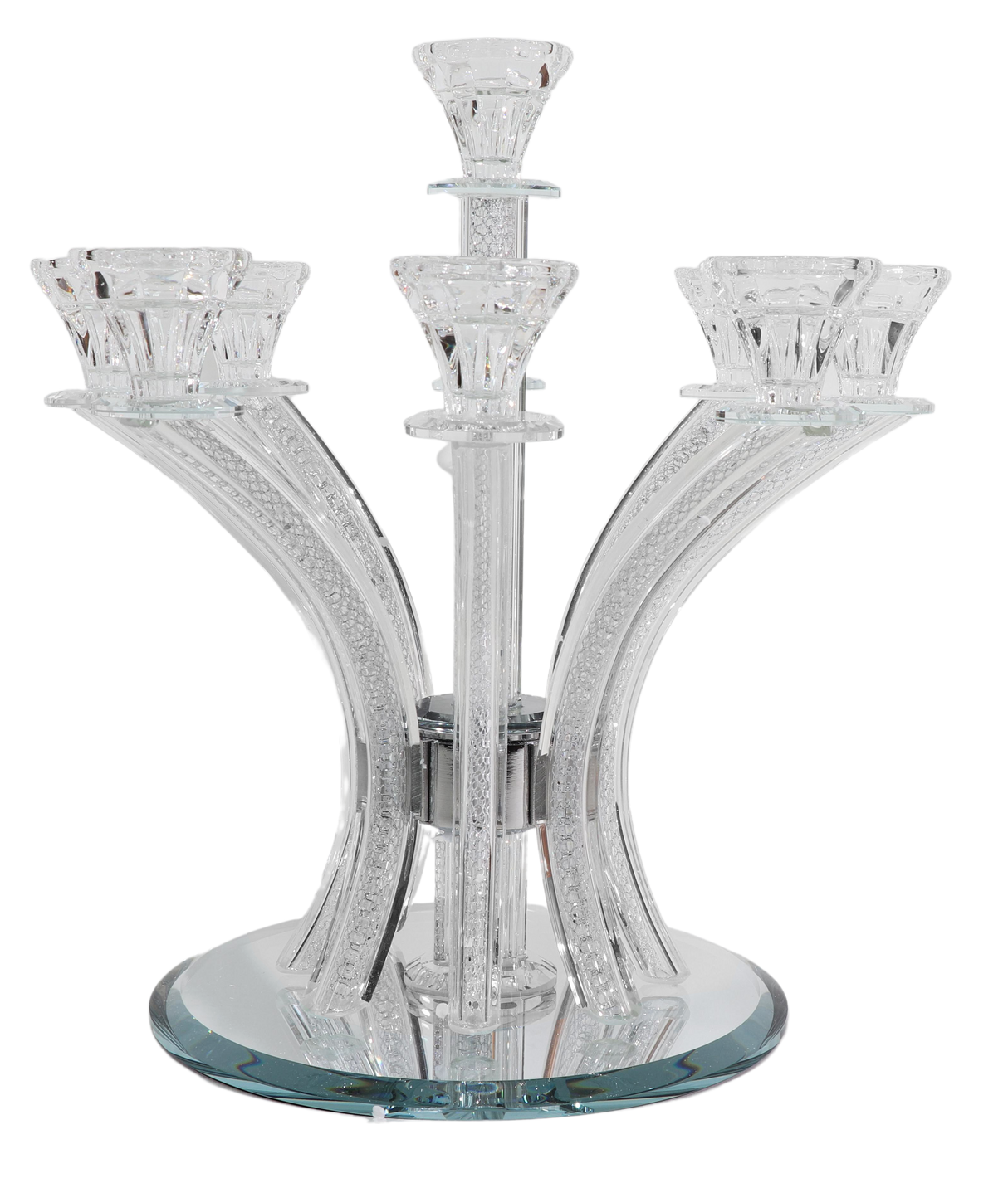 Crystal Candelabra Silver Filling - 9 Branch - LEHADAR