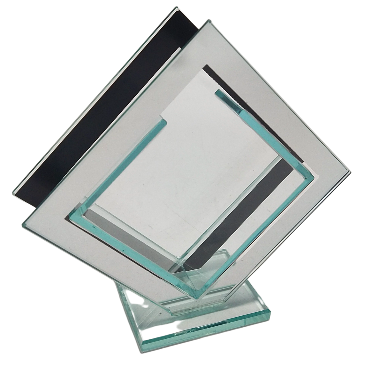 Diamond Shaped Mirror Vase 8.5" - LEHADAR