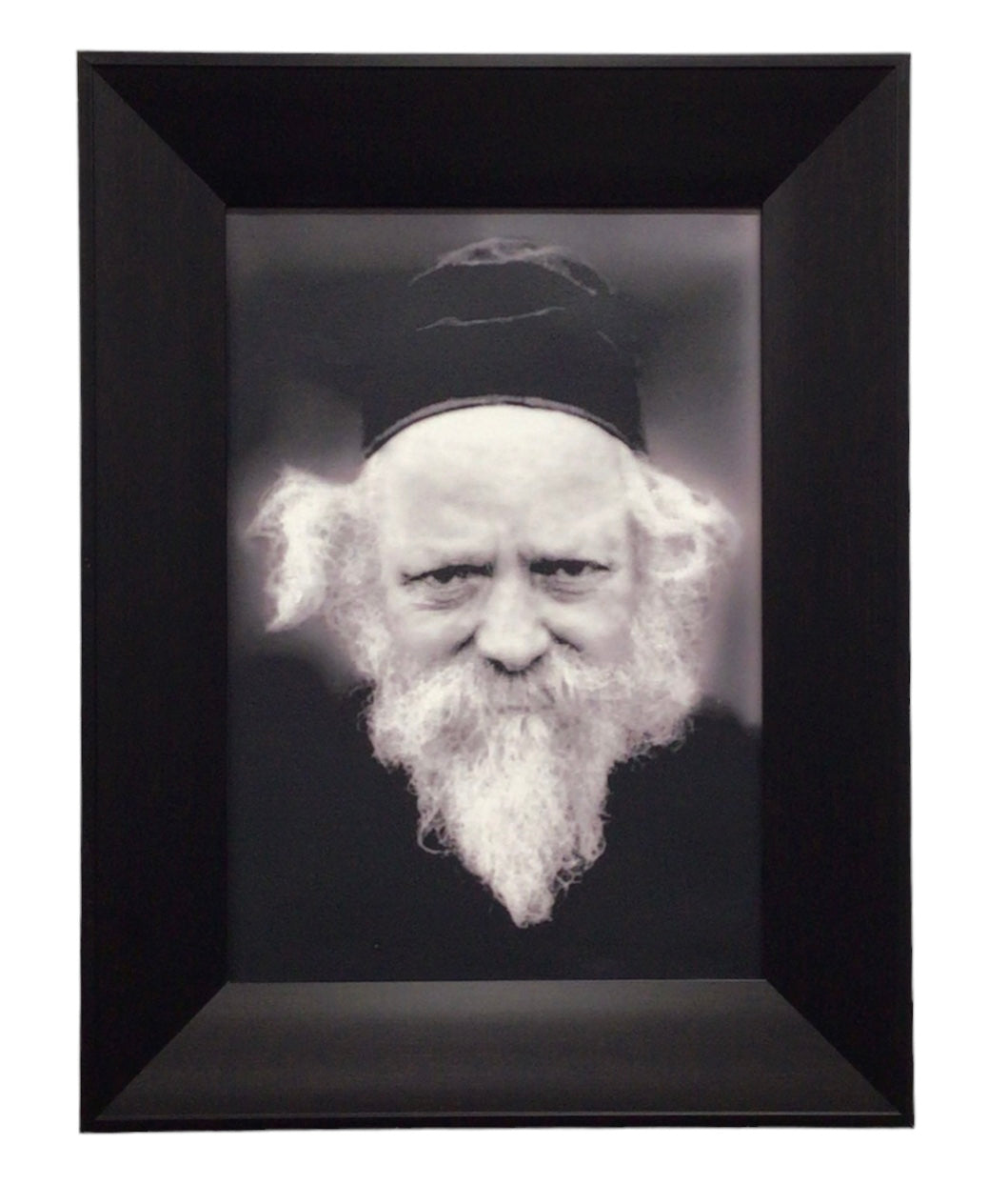 Painting of Rabbi Baruch Ber Leibowitz, Modern Brown Frame - LEHADAR