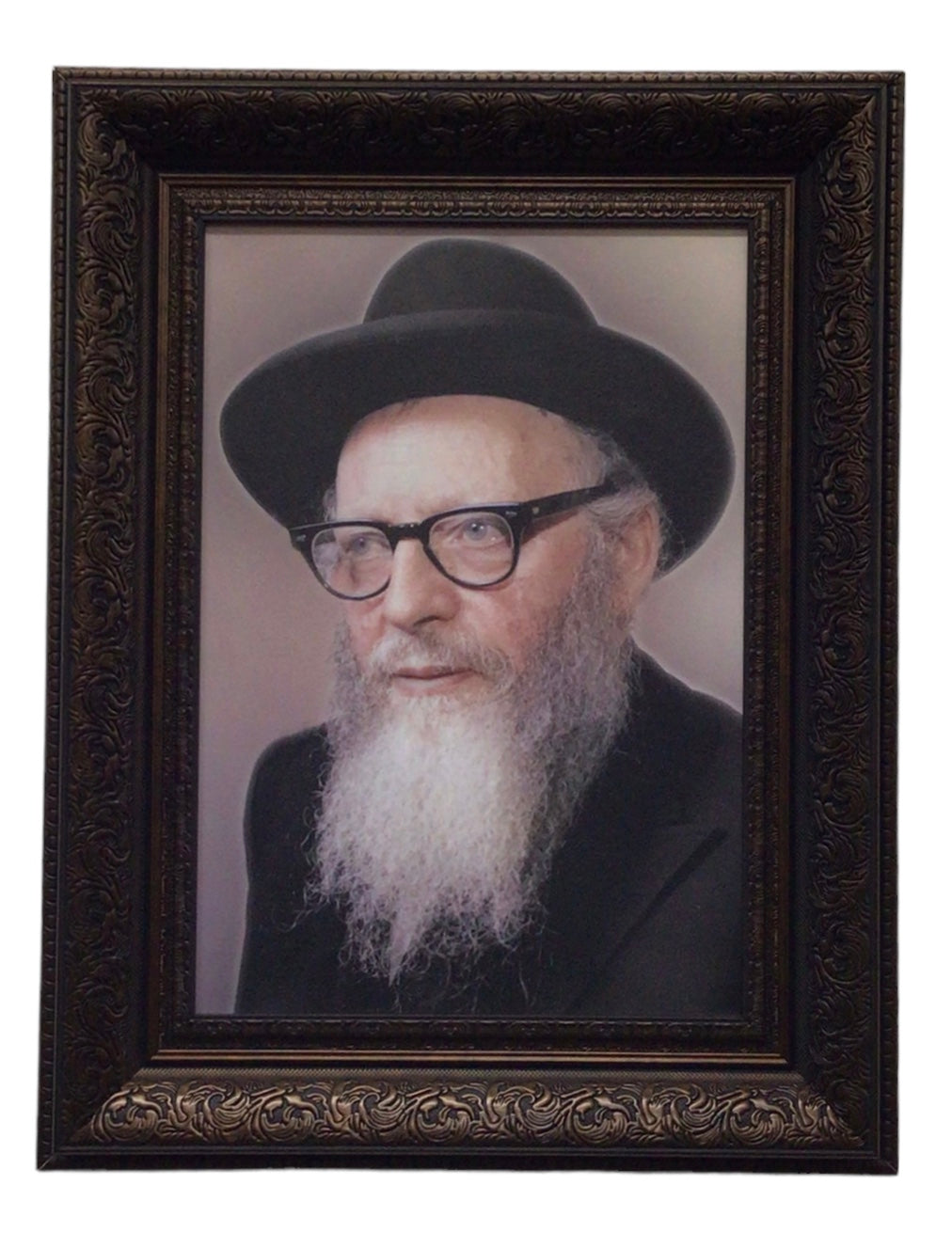 Painting of R' Shneur Kotler, Size 14x20, Brown Frame - LEHADAR