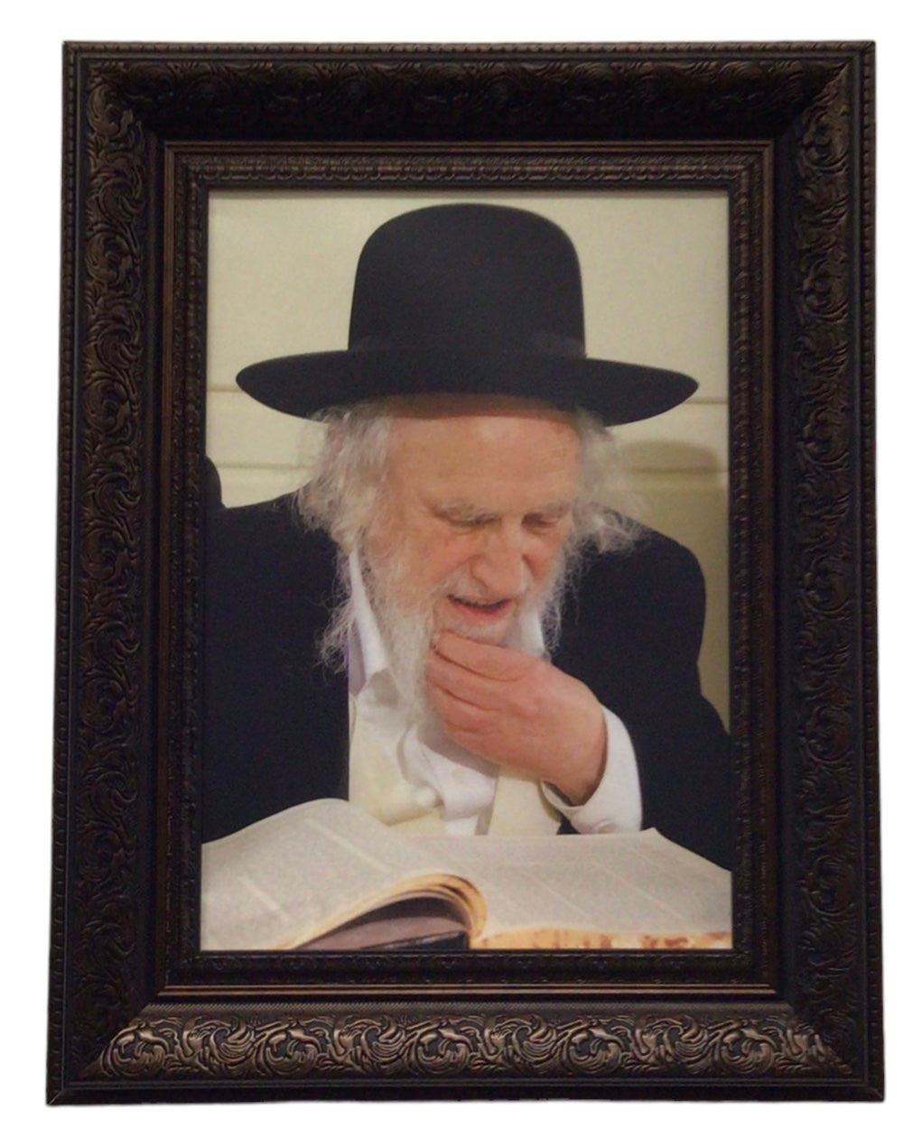 Painting of R' Shmuel Auerbach, Size 14x20, Brown Frame - LEHADAR