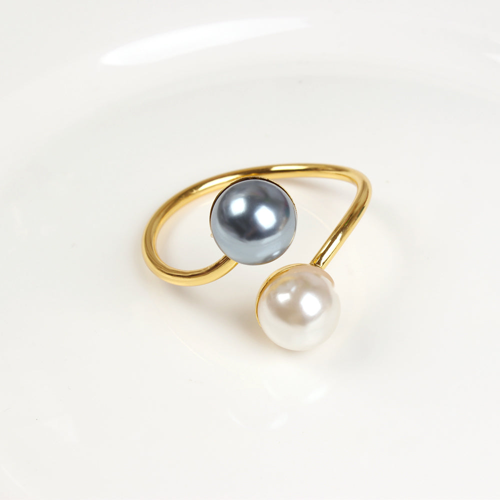 2 Color Pearls Napkin Rings Set of 4 - LEHADAR