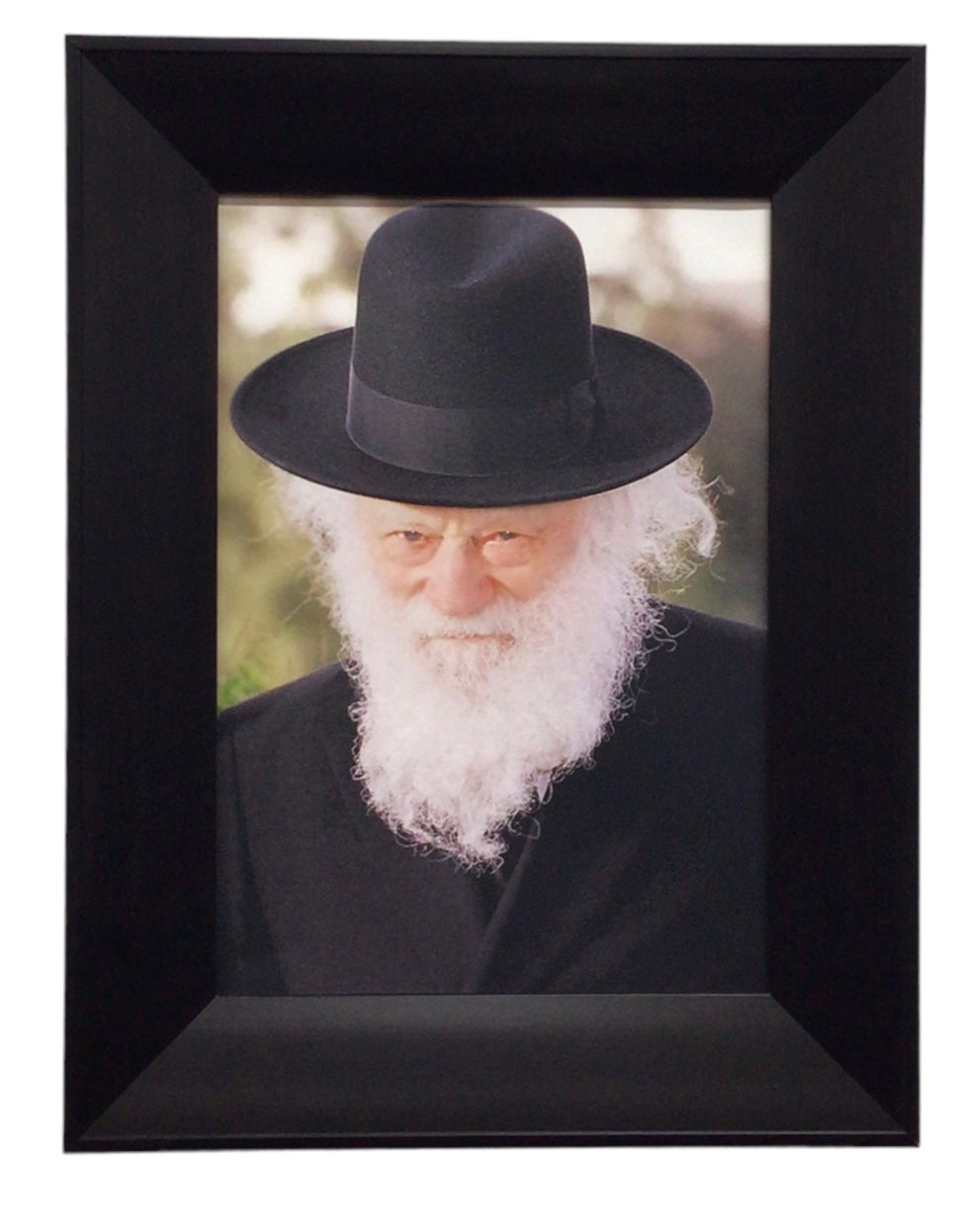 Painting of R' Shmuel Birnbaum, Size 14x20, Modern Brown Frame - LEHADAR