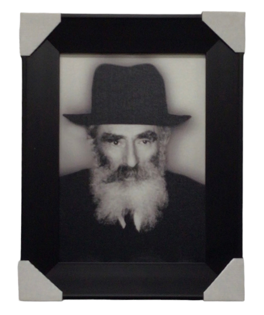 Painting of R' Yechezkel Levenstein, Modern Brown Frame - LEHADAR