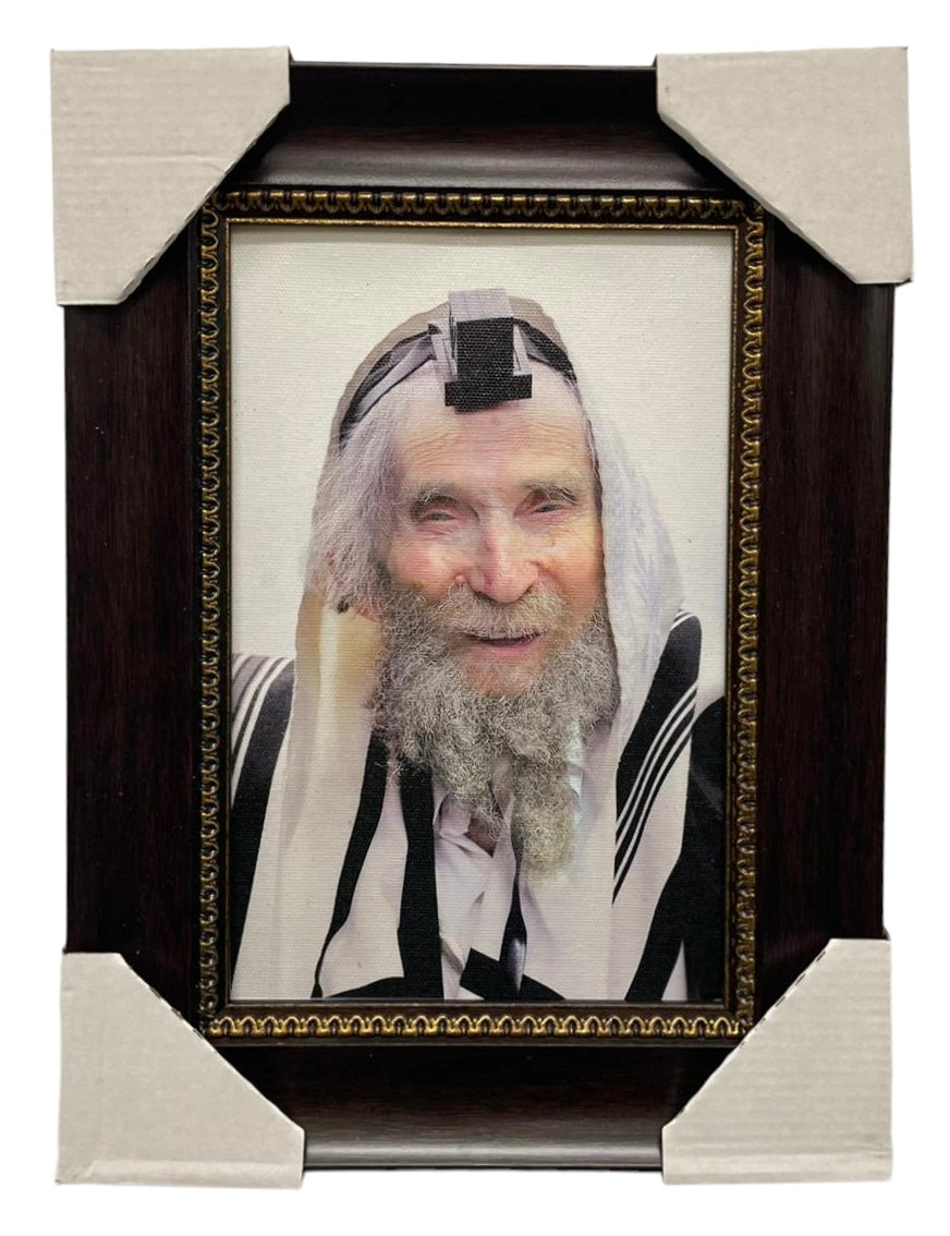 Painting of HaRav Steinman, Modern Brown Frame - LEHADAR