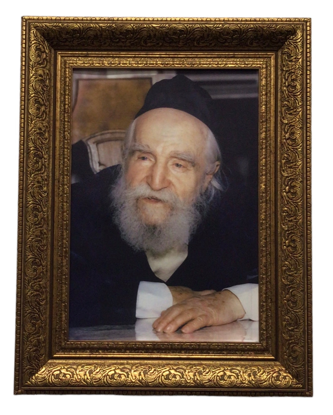 Painting of R' Moshe Feinstein, Size 14x20, Gold Frame - LEHADAR