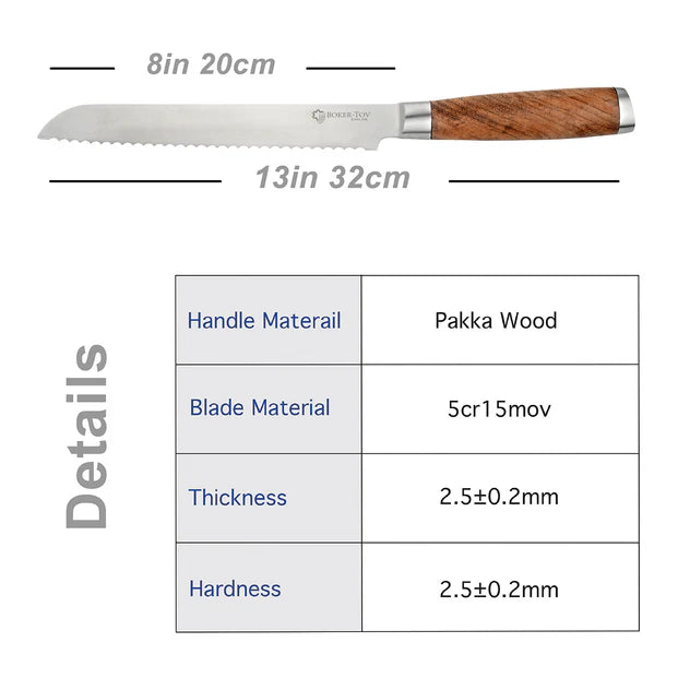 Bread Knife with Sandalwood Handle - LEHADAR
