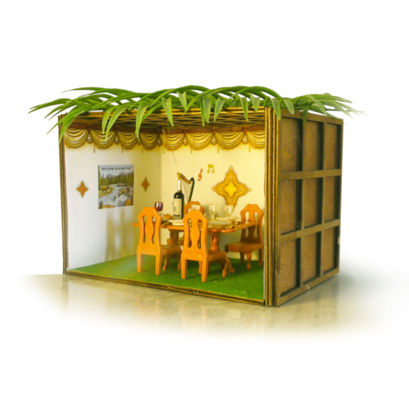 Wooden Sukkah Miniature - Classic 6.5"x6.5"x9" - LEHADAR