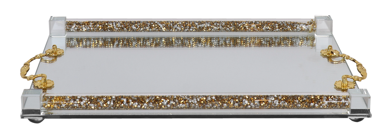 Crystal Mirror Tray Handles - LEHADAR