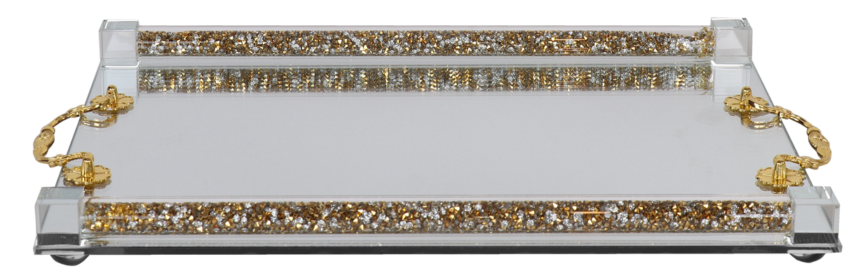 Crystal Mirror Tray Handles - LEHADAR