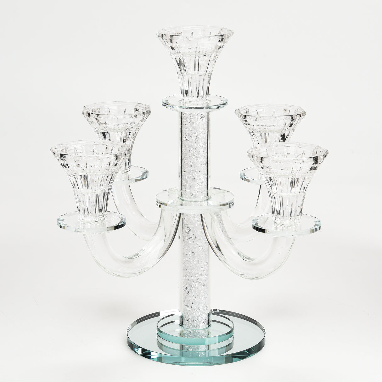 Crystal Candelabra 5 branch White Filling - LEHADAR