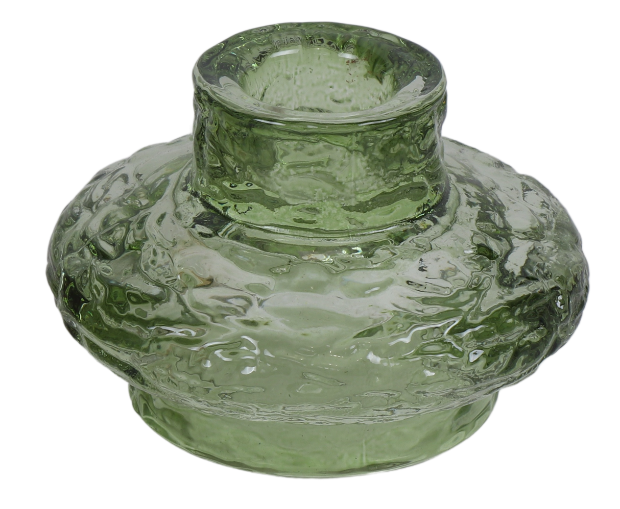 Round Modern Green Candlestick 1.5"x2" - LEHADAR