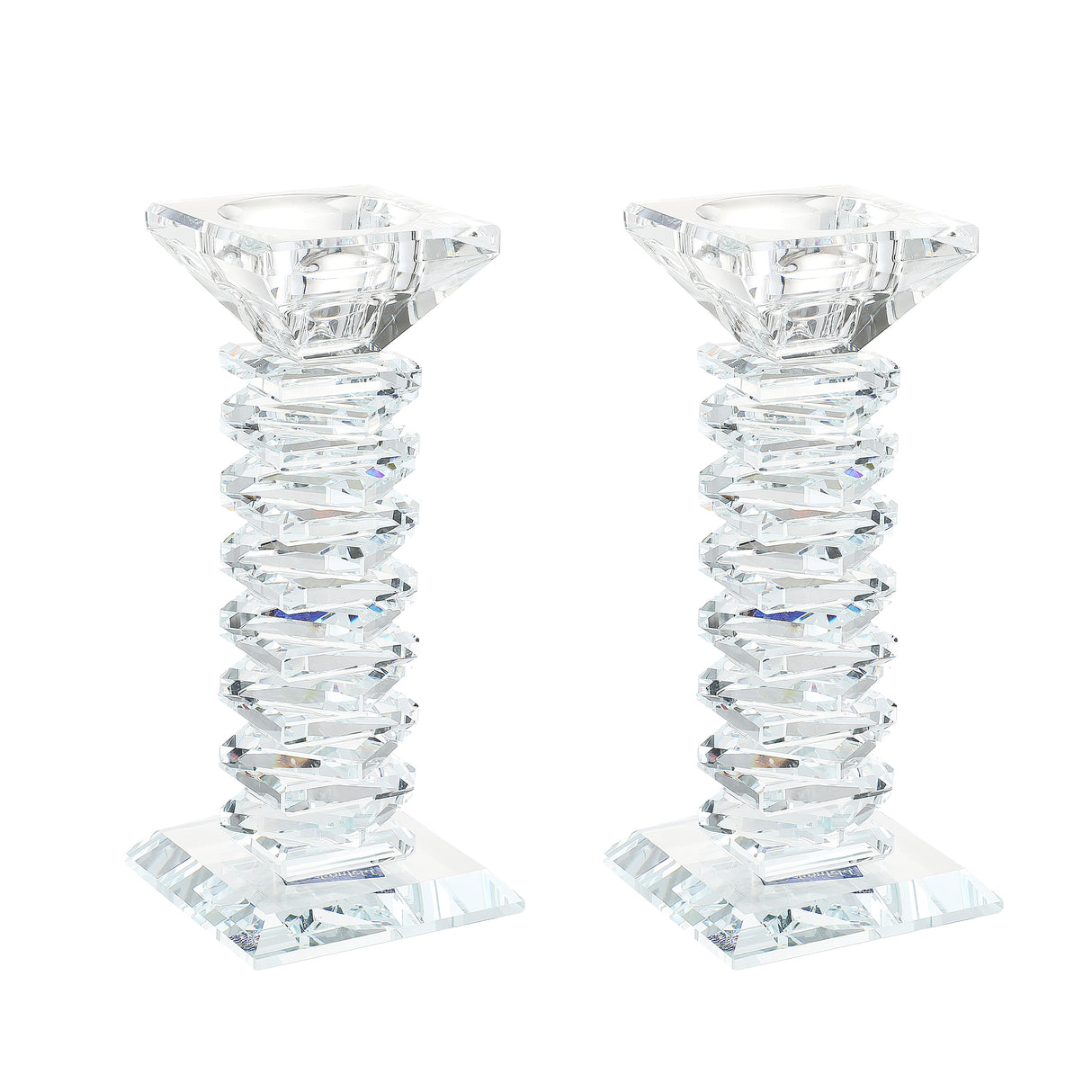 Set of Crystal Candlesticks - 6.1" tall - LEHADAR