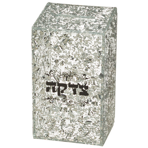 Perspex Tzedakah Box with Print 5.5x3" - LEHADAR
