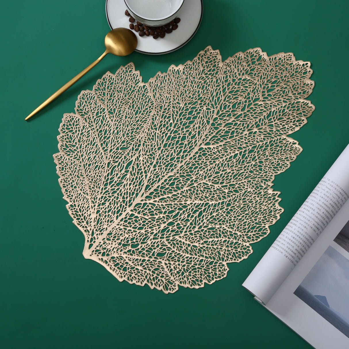 Placemat Leaf Gold s/6 - LEHADAR