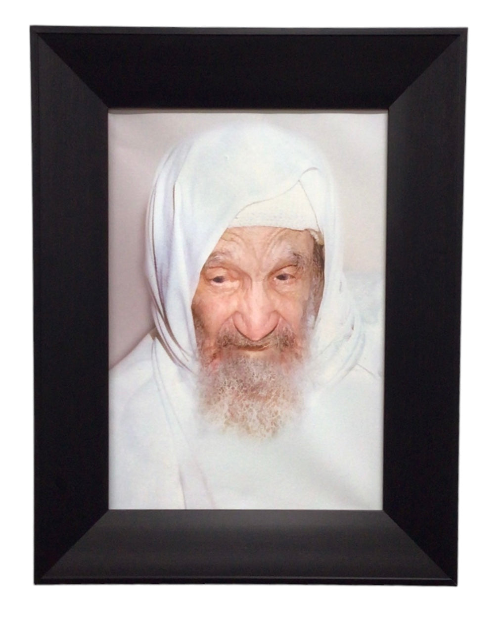 Painting of the Baba Sali, Modern Brown Frame - LEHADAR
