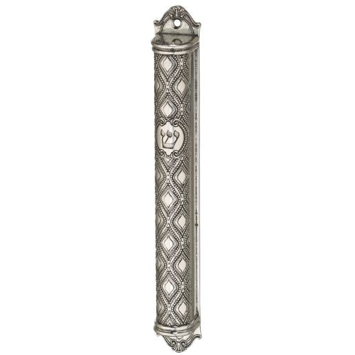 Metal Mezuzah Cover with Ornaments - LEHADAR