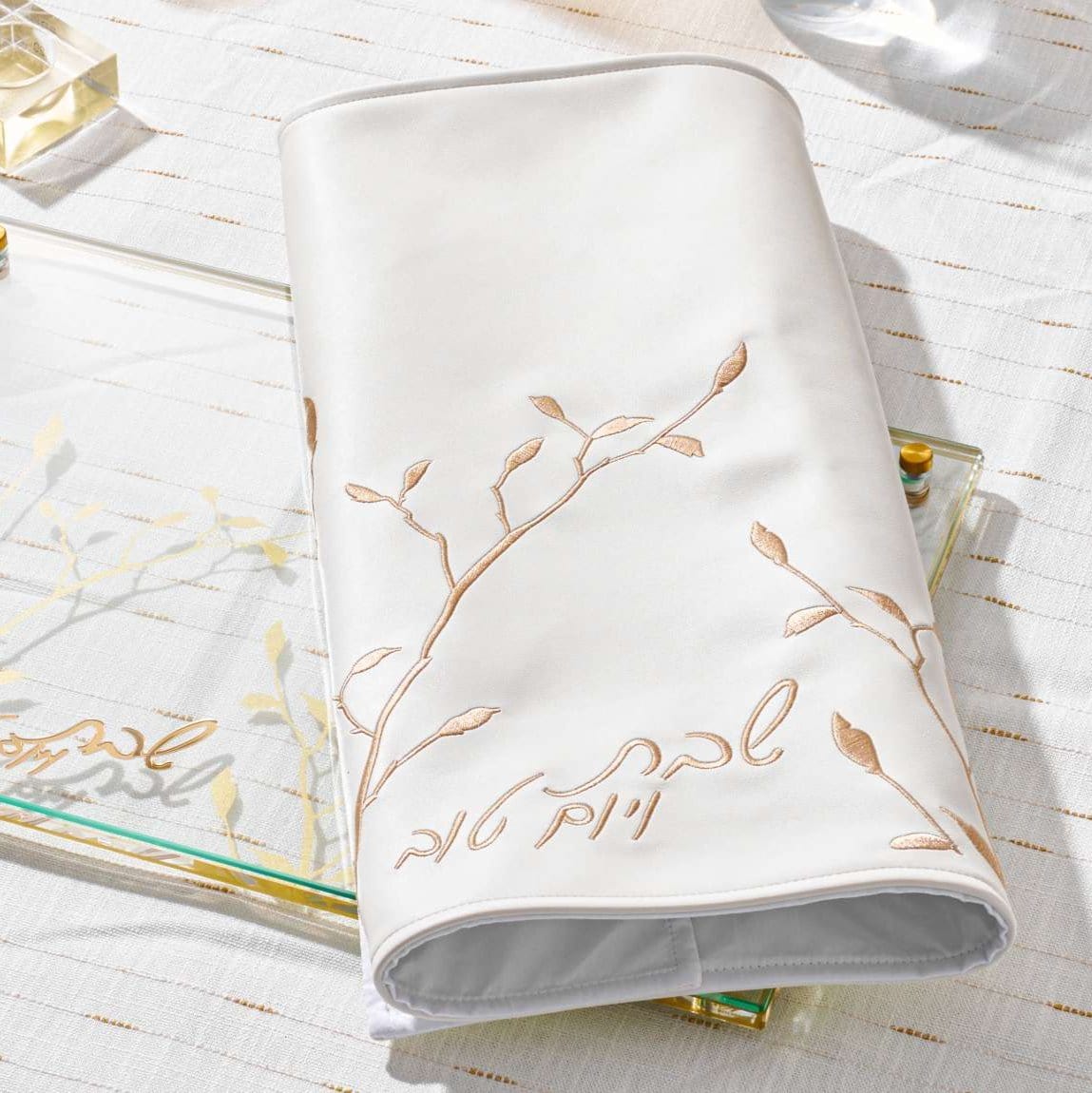 Leaf Embroidered Challah Cover - LEHADAR