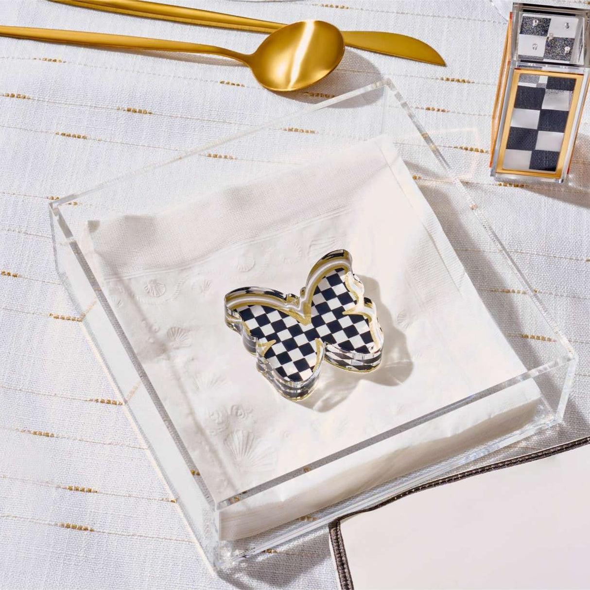 Onyx Butterfly Napkin Holder - LEHADAR