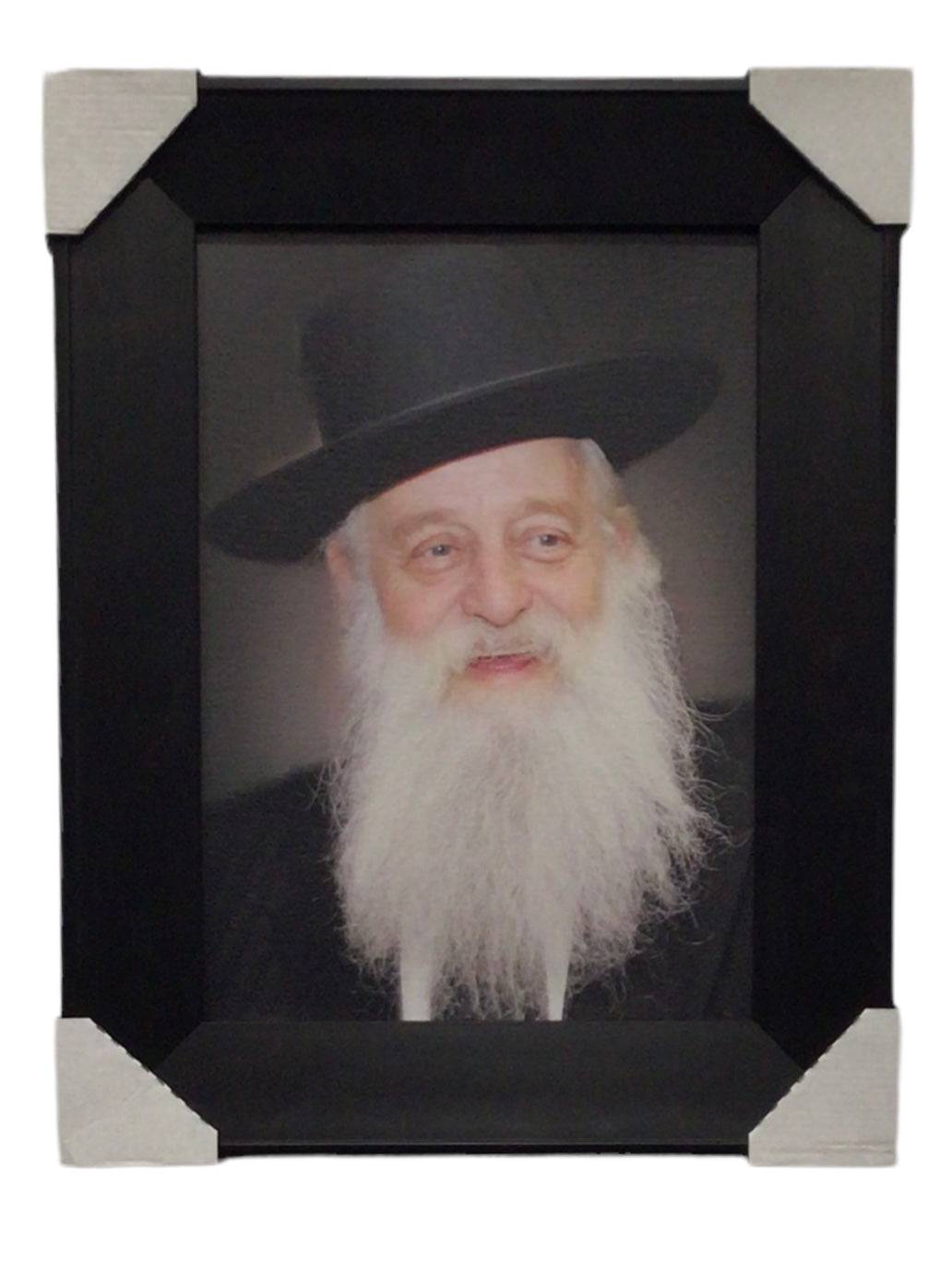 Painting of R' Elya Ber Wachtfogel, Modern Brown Frame - LEHADAR