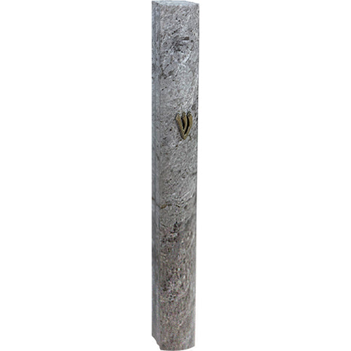 Aluminum Mezuzah 3D Painted - Grey Marble - LEHADAR