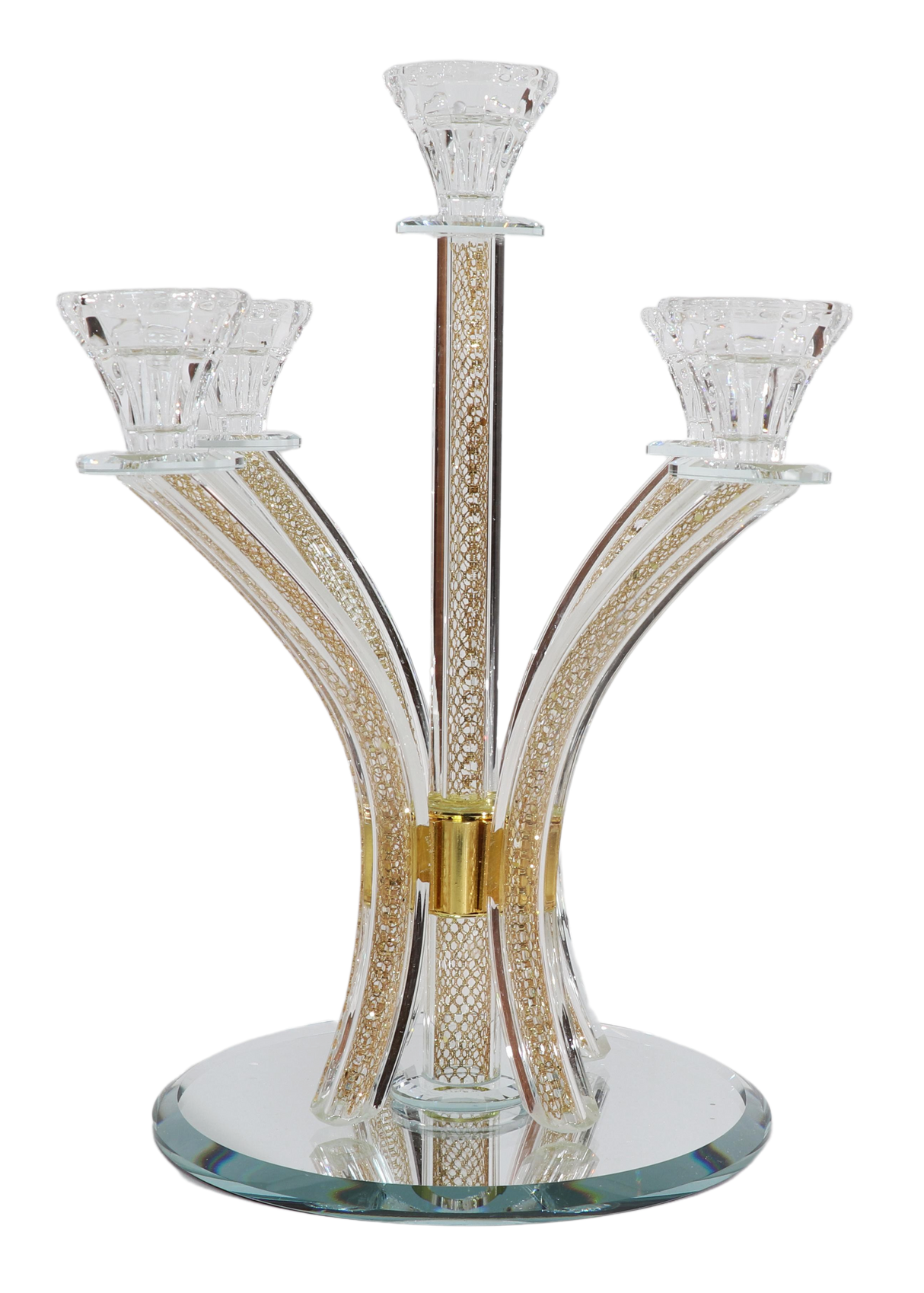 Crystal Candelabra Gold Filling - 5 Branch - LEHADAR