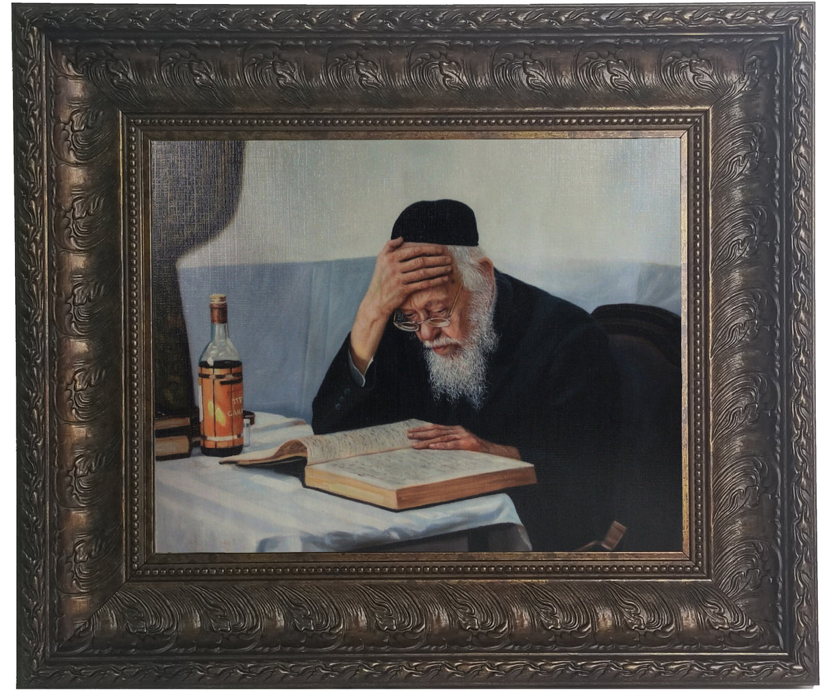 Rav Elyashiv Framed Picture-Painting, size: 11*14 - LEHADAR