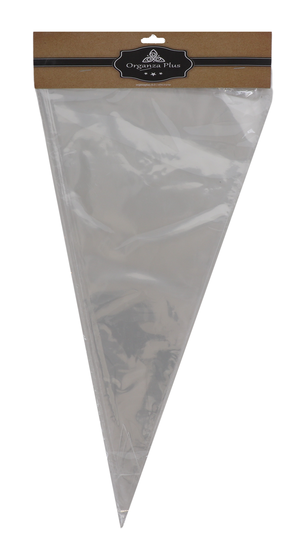 25 Clear Triangle Cellophane Bags - 10"x18" - LEHADAR