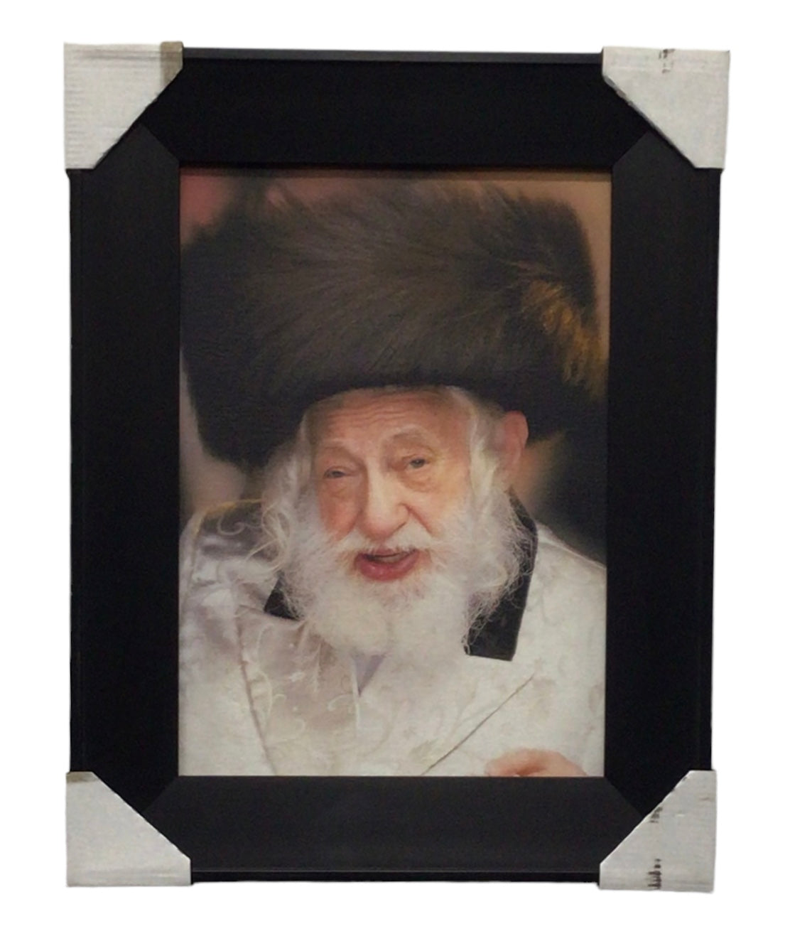 Painting of the Skulen Rebbe, Size 10x14, Modern Brown Frame - LEHADAR