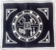 Challah Cover Navy Velvet With Silver Cubes 25x22" - LEHADAR