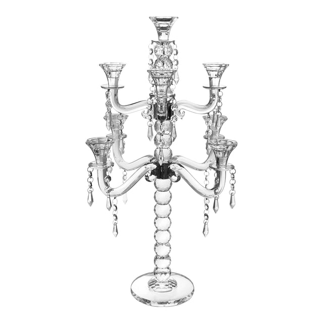 Candelabra 9 Branch with Hanging Crystals 25" - LEHADAR