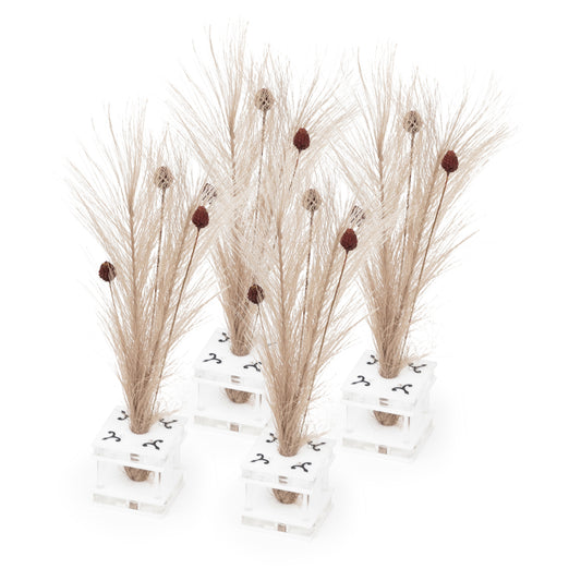 Majestic Feather Decor Engraved GD/SL/BK W/Crystals (Pack of 4)