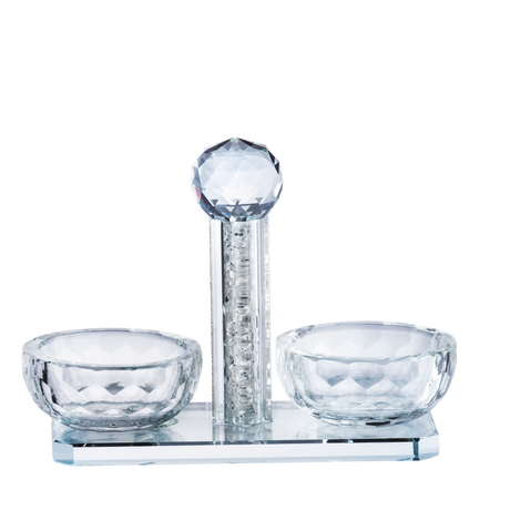 Crystal Salt Holder With White Stones - LEHADAR