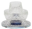 Mayim Achronim Crystal With Silver Flower Design 4"Hx4.5" - LEHADAR