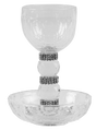 Crystal, Silver And Diamonds Kiddush Cup-6"H Tray-4.5"W - LEHADAR