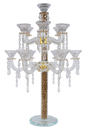Crystal Candelabra Golden Crystal Filing 13 Branch 25"H - LEHADAR