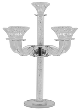 Crystal Candelabra 5 With Light Silver Stones - LEHADAR