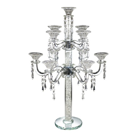 Crystal Candelabra Broken Glass 11 Branch 25"H - LEHADAR