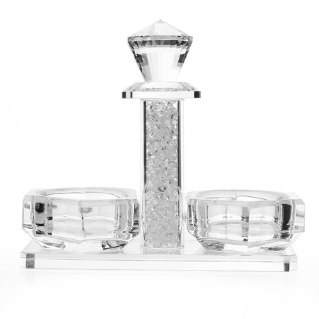 Crystal Salt Holder with Broken Glass 5.14x2.12x4.34 - LEHADAR