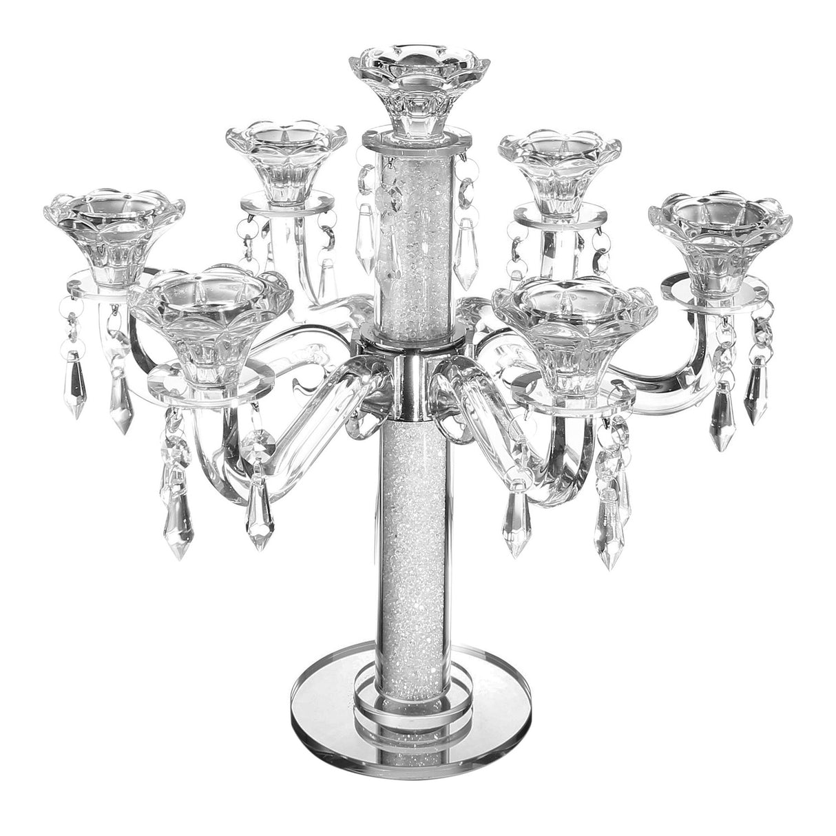 Candelabra 7 Branch with Hanging Crystals 13" - LEHADAR