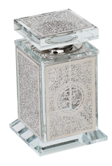 Crystal Besomim Holder With Plate 2x2x4" - LEHADAR