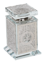Crystal Besomim Holder With Plate 2x2x4" - LEHADAR