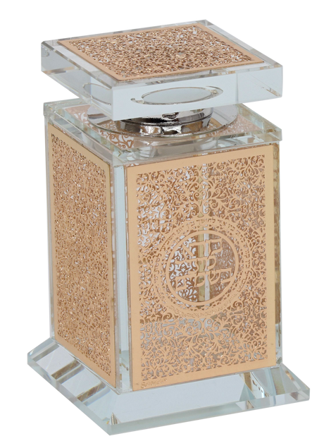 Crystal Besomim Holder With Plate 2x2x4" - LEHADAR