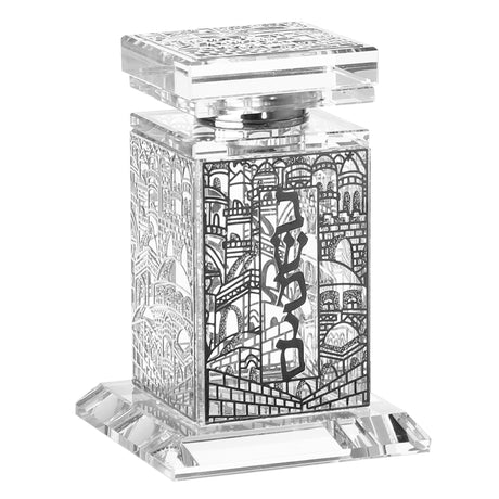 Besomim Holder Crystal With Jerusalem Silver - LEHADAR
