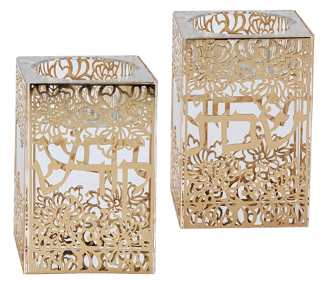 Crystal And Gold Tealight Candle Holder - LEHADAR