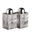 Crystal Salt & Pepper Set Floral 3"HX1.5" - LEHADAR