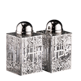 Crystal Salt & Pepper Set Floral 3"HX1.5" - LEHADAR